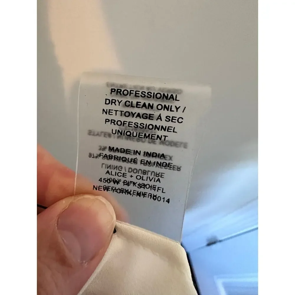 Alice + Olivia Sequin Cocktail Dress White, Silver, Gold, Medium 3/4 Sleeves L - Picture 8 of 8